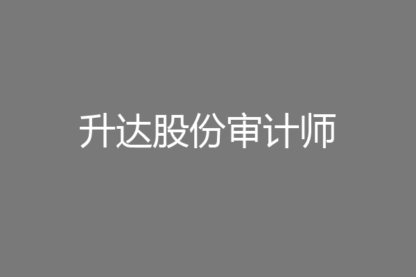 升达股份审计师