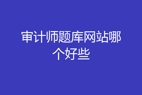 审计师题库网站哪个好些