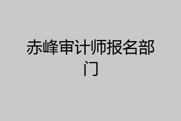 赤峰审计师报名部门