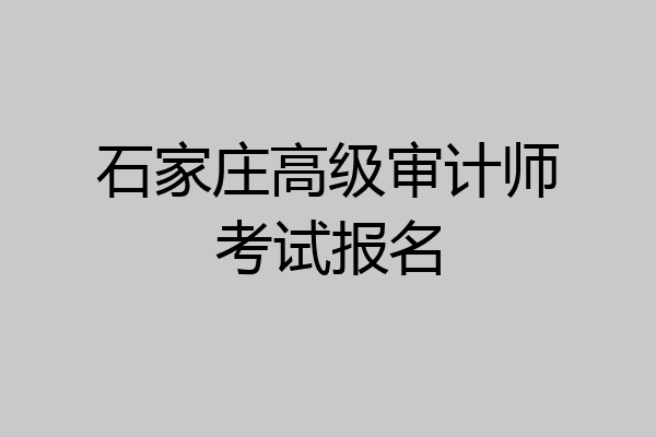石家庄高级审计师考试报名