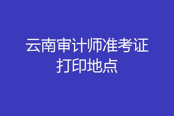 云南审计师准考证打印地点