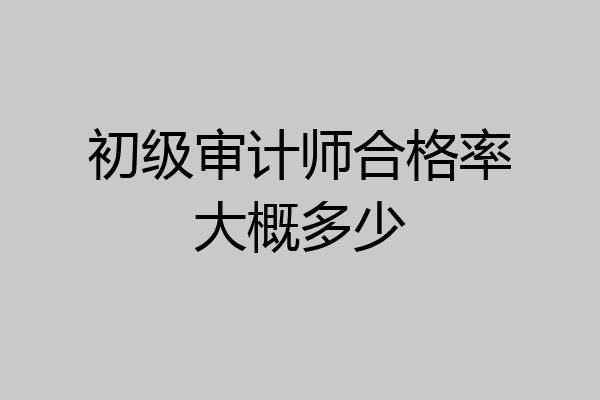 初级审计师合格率大概多少