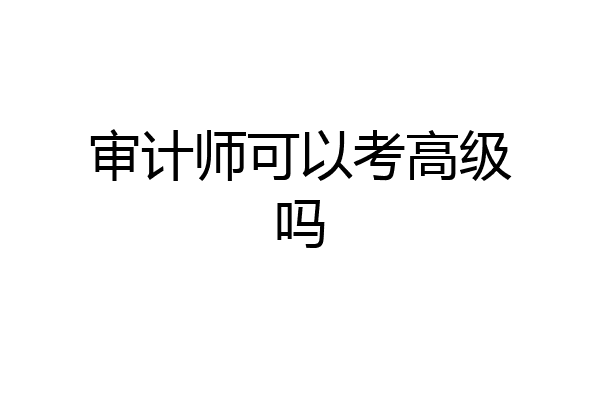 审计师可以考高级吗