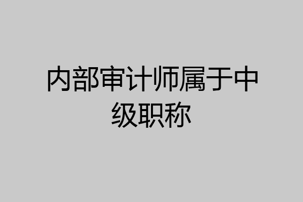 内部审计师属于中级职称