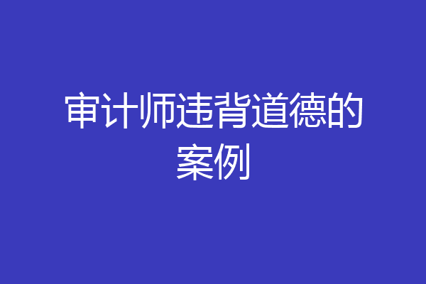 审计师违背道德的案例