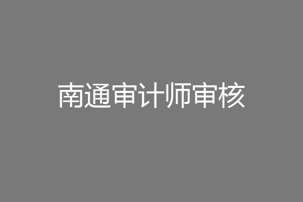 南通审计师审核
