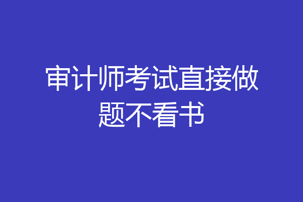 审计师考试直接做题不看书