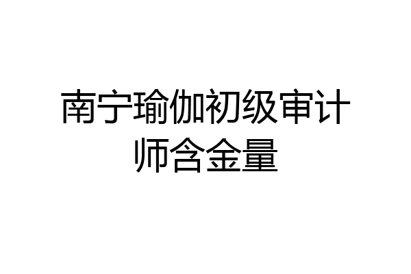 南宁瑜伽初级审计师含金量