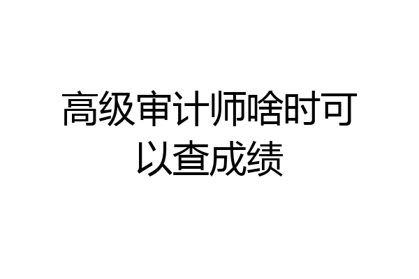 高级审计师啥时可以查成绩