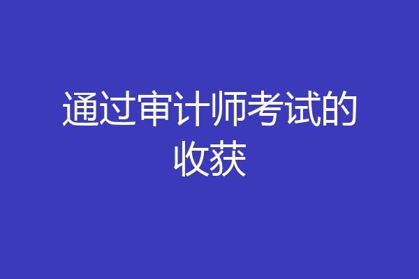 通过审计师考试的收获