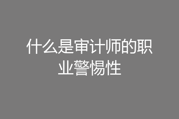 什么是审计师的职业警惕性