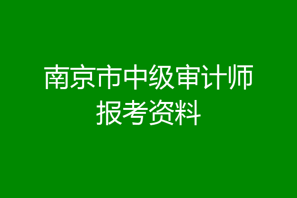 南京市中级审计师报考资料
