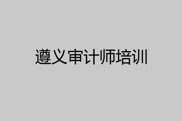 遵义审计师培训