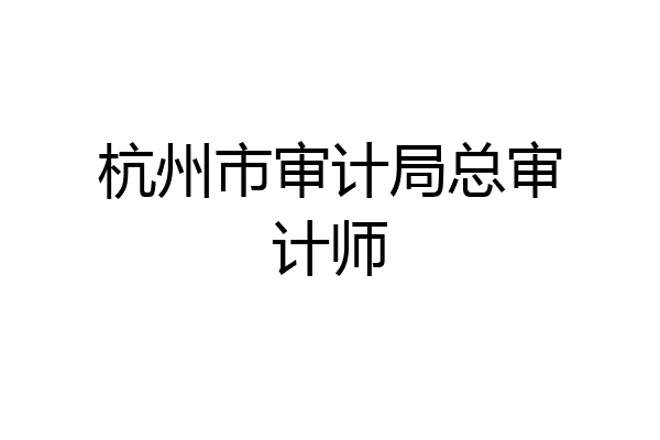 杭州市审计局总审计师