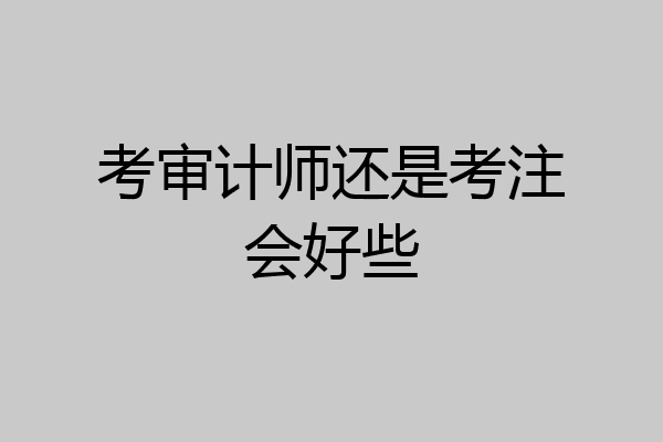 考审计师还是考注会好些