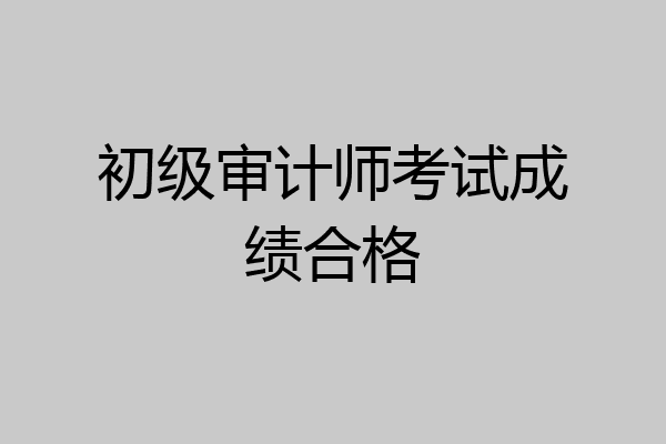 初级审计师考试成绩合格