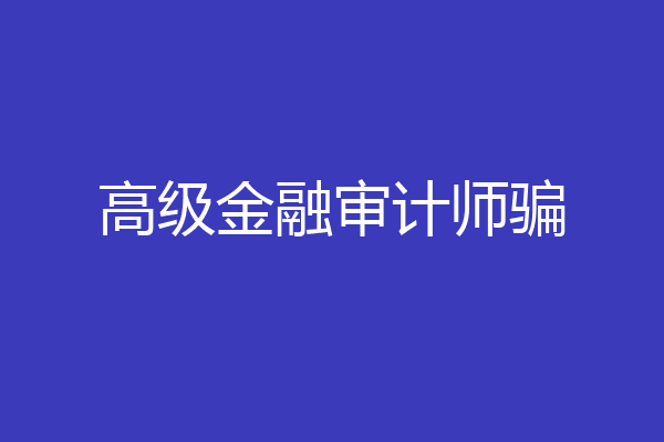 高级金融审计师骗