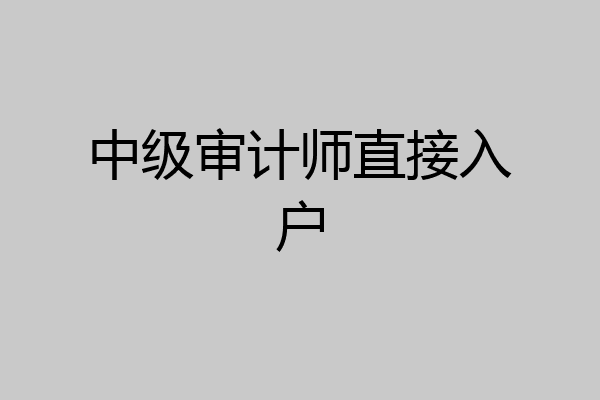 中级审计师直接入户