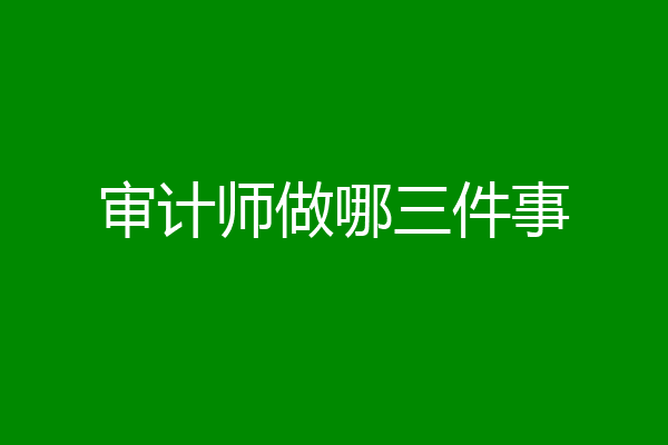 审计师做哪三件事
