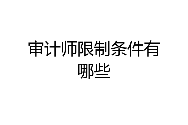 审计师限制条件有哪些