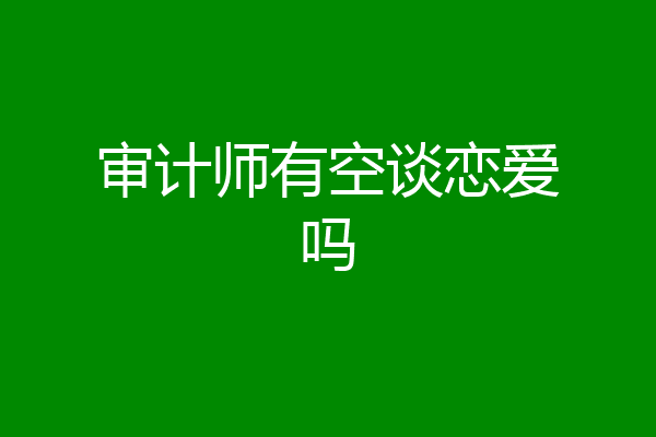 审计师有空谈恋爱吗