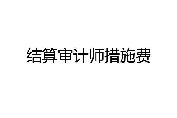 结算审计师措施费