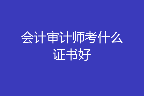 会计审计师考什么证书好