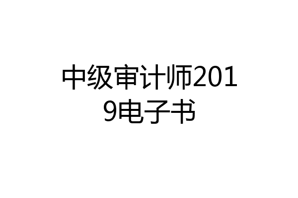 中级审计师2019电子书