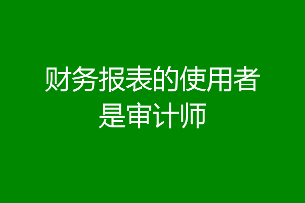 财务报表的使用者是审计师