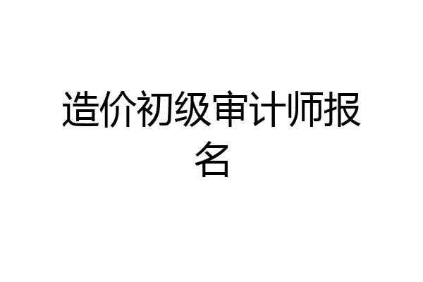 造价初级审计师报名