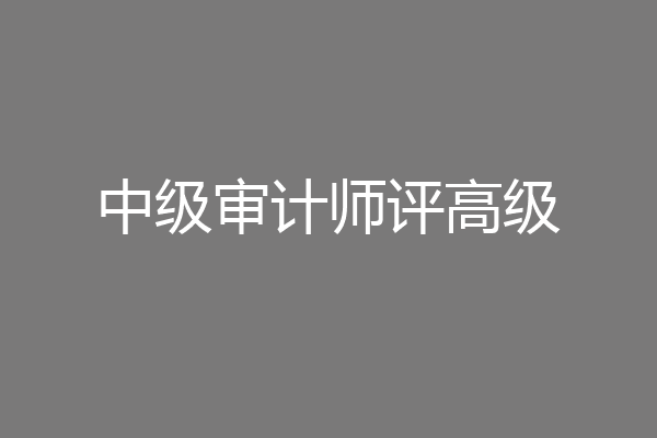 中级审计师评高级
