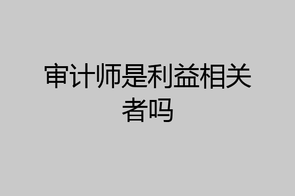 审计师是利益相关者吗
