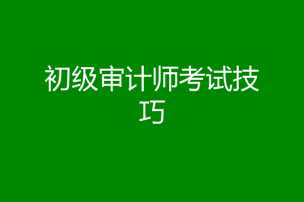 初级审计师考试技巧