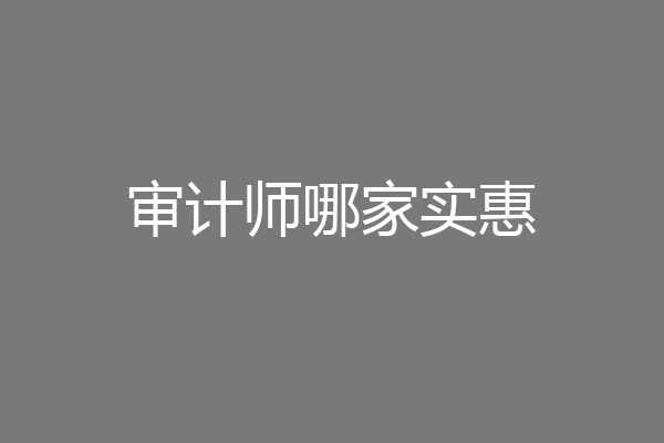 审计师哪家实惠