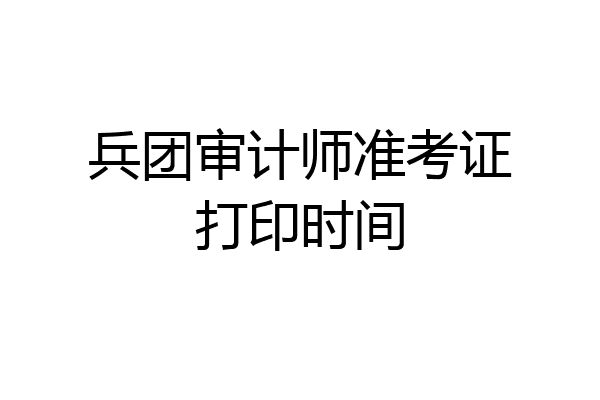 兵团审计师准考证打印时间