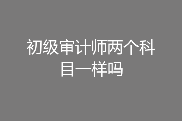 初级审计师两个科目一样吗
