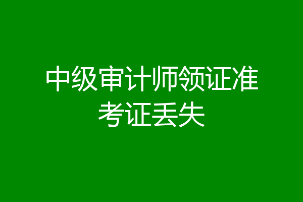 中级审计师领证准考证丢失
