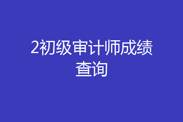 2初级审计师成绩查询