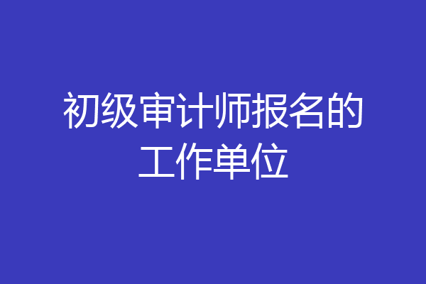 初级审计师报名的工作单位