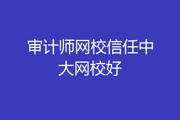 审计师网校信任中大网校好