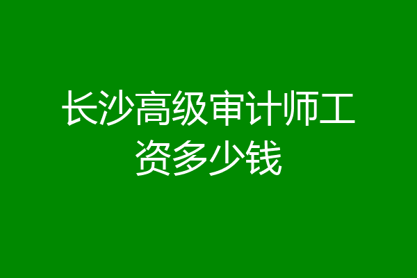 长沙高级审计师工资多少钱