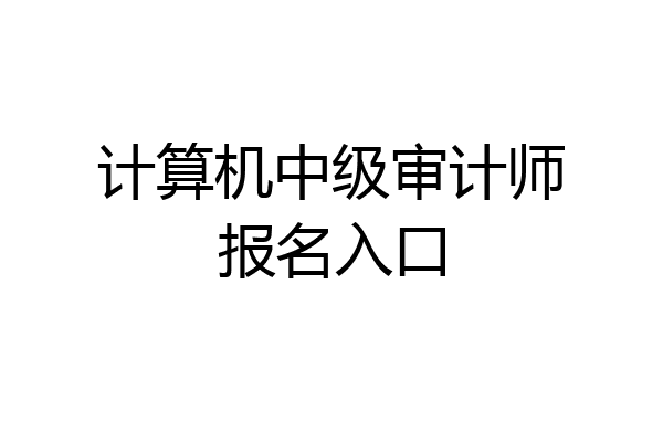 计算机中级审计师报名入口