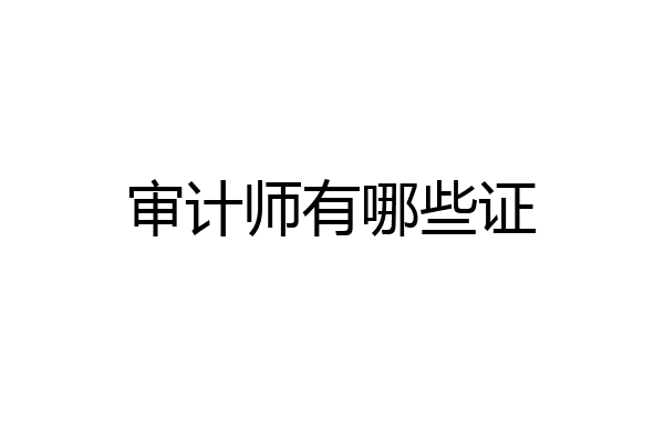 审计师有哪些证