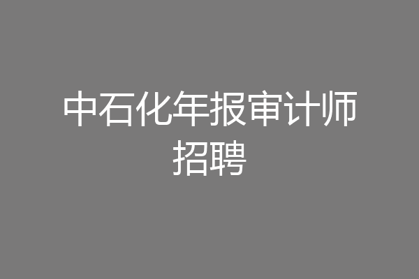 中石化年报审计师招聘