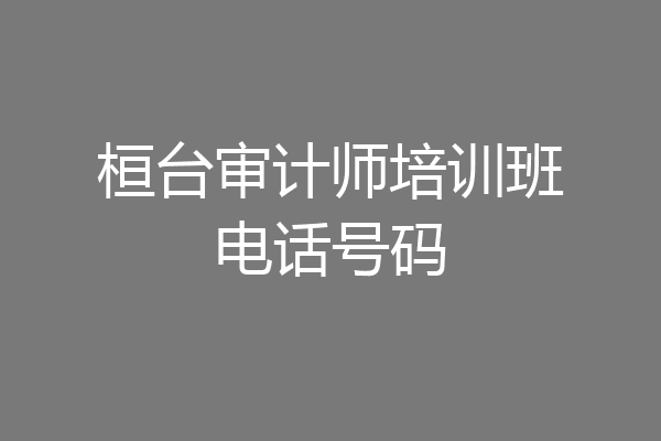 桓台审计师培训班电话号码