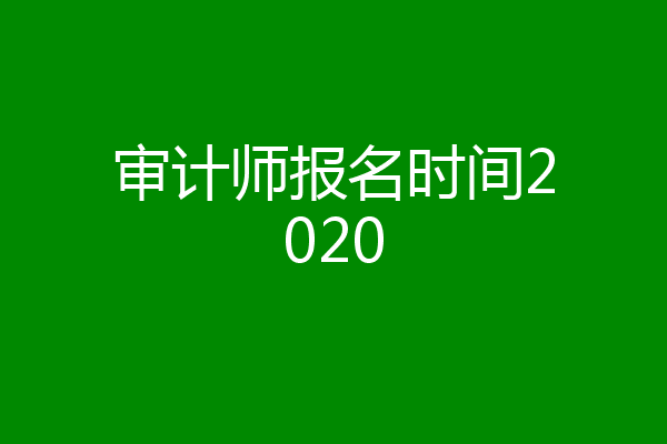 审计师报名时间2020