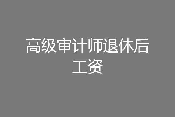 高级审计师退休后工资