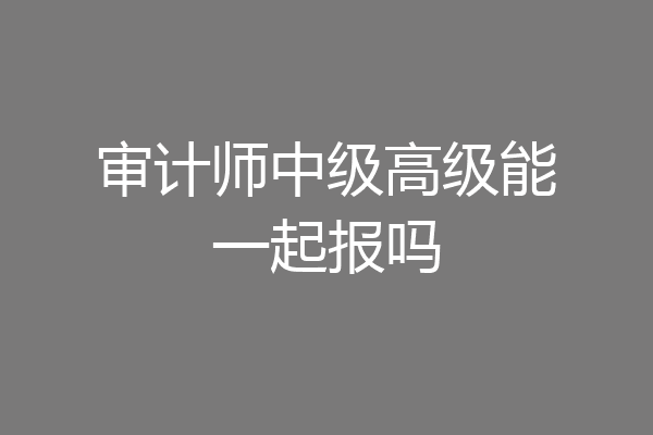 审计师中级高级能一起报吗