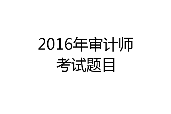 2016年审计师考试题目