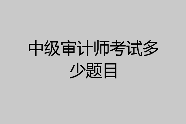 中级审计师考试多少题目